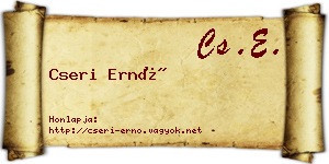 Cseri Ernő névjegykártya