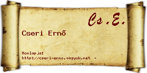Cseri Ernő névjegykártya